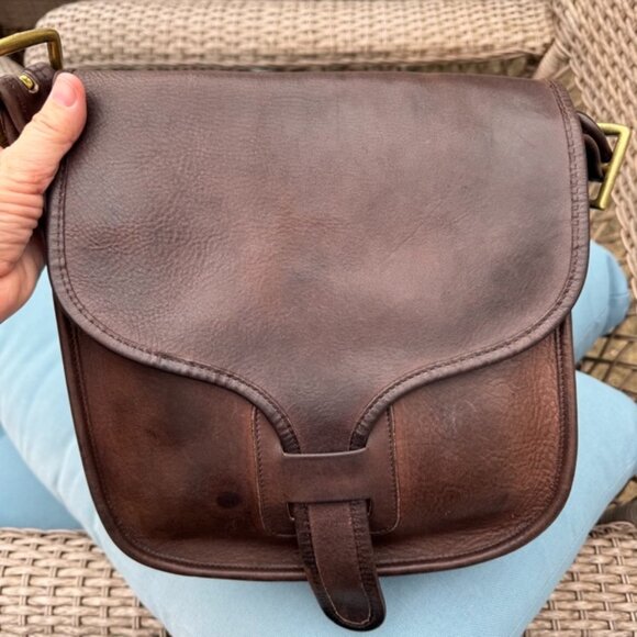 Auth Vintage 8920 Pre-Creed Coach Mocha Brown Large Courier Pouch Shoulder Bag - Picture 2 of 16